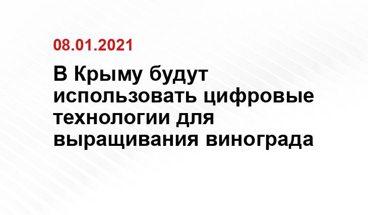 В Крыму будут использовать цифровые технологии для выращивания винограда